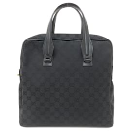 Gucci-Gucci 90677 GG Pattern Tote Bag-Black