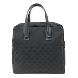 Gucci-Gucci 90677 GG Pattern Tote Bag-Black