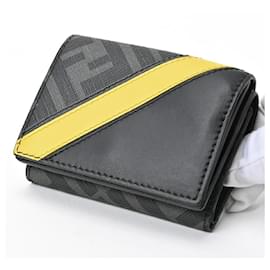 Fendi-Fendi Diagonal Wallet Tri-fold Compact-Black