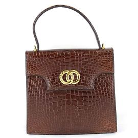 Céline Bolsa de mão quadrada Celine em couro marrom Marrom