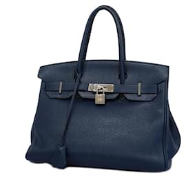 Hermès-Hermes Birkin 30 Verso Handbag-Blue
