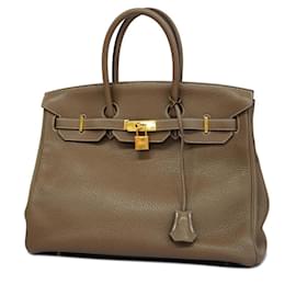 Hermès-Hermes Birkin 35 Handbag in Etoupe Gray-Taupe