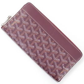 Cartera Larga Goyard en Lona Burdeos y Amarilla Burdeos Amarillo