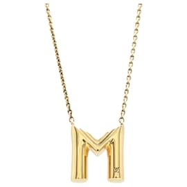 Louis Vuitton-Collier pendentif alphabet M Initial de Louis Vuitton LV&ME-Doré