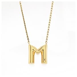 Louis Vuitton-Louis Vuitton LV&ME M Initial Alphabet Pendant Necklace-Golden