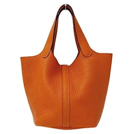 Hermès-Sac à main Hermes Picotin Lock PM-Orange