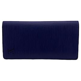 Louis Vuitton-Louis Vuitton Blue Epi Long Wallet-Blue