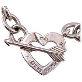 Tiffany & Co-Tiffany & Co. Silver Heart Arrow Necklace-Silvery