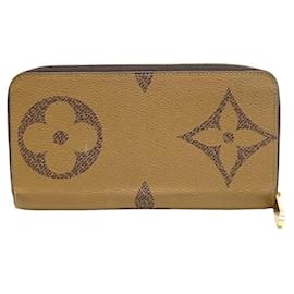 Louis Vuitton-Louis Vuitton Giant Reverse Zippy Wallet-Brown,Beige