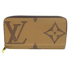 Louis Vuitton-Louis Vuitton Giant Reverse Zippy Wallet-Brown,Beige