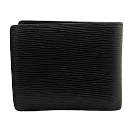 Louis Vuitton-Louis Vuitton Black Epi Bi-fold Wallet-Black