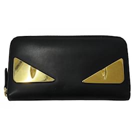 Fendi-Fendi Men's Bugs Eye Long Wallet-Black