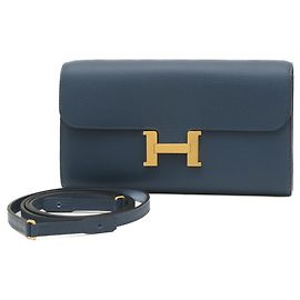 Hermès Hermes Constance To-Go Long Wallet Blue