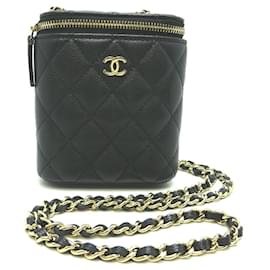 Chanel-Sac à bandoulière Chanel Matelassé Vanity Chain-Noir