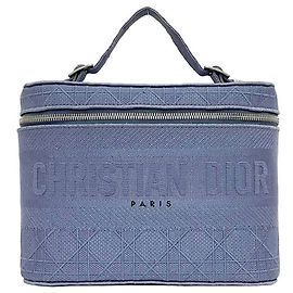 Christian Dior Light Blue Canvas Handbag Light blue