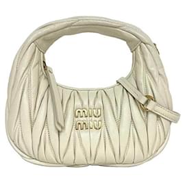 Miu Miu-Sac à épaule en cuir blanc Miu Miu-Blanc