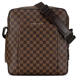 Louis Vuitton-Sac à épaule Louis Vuitton Damier Olaf GM-Marron