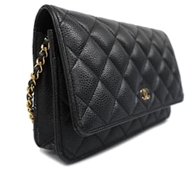 Chanel-Chanel Black Caviar Leather Shoulder Bag-Black