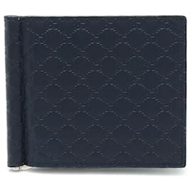Gucci-Gucci Micro Guccissima Bi-fold Wallet-Navy blue