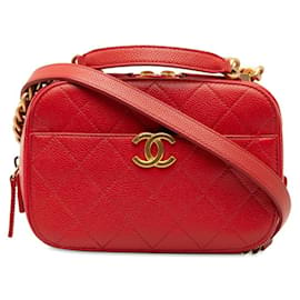 Chanel-Sac à épaule Chanel Matelassé Coco Mark Chain-Rouge