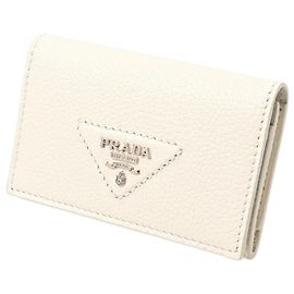 Prada Vitello Dino Leather Card Case White