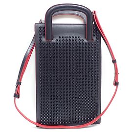 Borsa a mano Trick Track Small di Christian Louboutin Nero Rosso