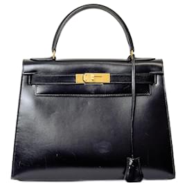 Hermès-Sac à main Hermes Kelly 28-Noir