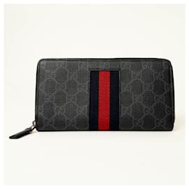 Gucci-Gucci GG Supreme Long Wallet-Black