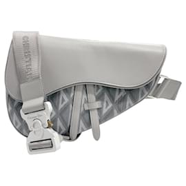 Christian Dior-Christian Dior Gray Leather Sling Bag-Brown