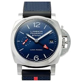 Panerai-Panerai Luminor Quaranta Luna Rossa BiTempo PAM01404 Blue Dial Men's Watch-Blue
