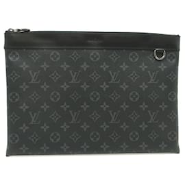 Louis Vuitton-Louis Vuitton Pochette Discovery Men's Clutch Bag-Black