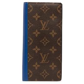 Louis Vuitton-Louis Vuitton Monogram Macassar Portefeuille Brazza Long Wallet-Brown,Monogram