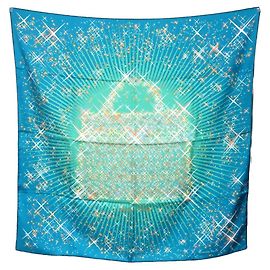 Hermès Lenço de seda Hermes Carre 90 Magic Kelly Multicor Laranja