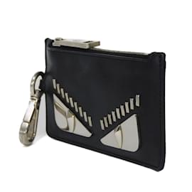 Fendi-Fendi Black Leather Coin Purse-Black