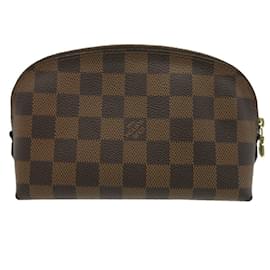 Louis Vuitton-Pochette Tick PM Damier de Louis Vuitton-Marron,Damier ebène