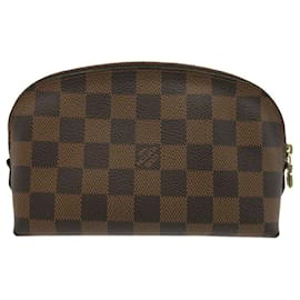 Louis Vuitton-Pochette Tick PM Damier de Louis Vuitton-Marron,Damier ebène