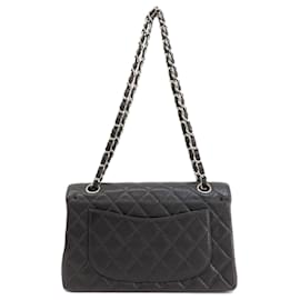 Chanel-Sac à épaule Chanel Matelassé en cuir caviar noir-Noir