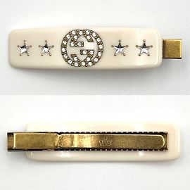 Horquilla Gucci Mujer de Cristal con G entrelazada Blanco