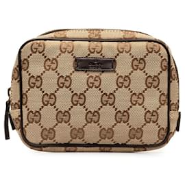 Gucci-Pochette en toile GG Gucci-Marron