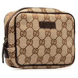 Gucci-Pochette en toile GG Gucci-Marron