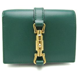 Gucci Jackie 1961 Damen Leder Geldbörse Grün