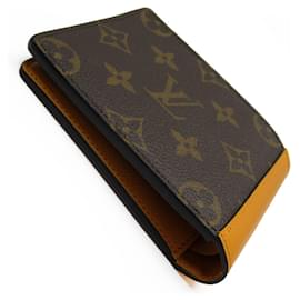 Louis Vuitton-Louis Vuitton Monogram Macassar Bill Wallet-Brown,Orange