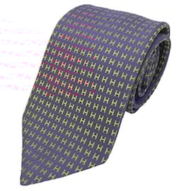 Hermès-Hermes Silk Cravat in Orange and Violet-Orange,Purple