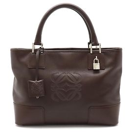 Borsa tote Amazona Anagram di Loewe Marrone Marrone scuro