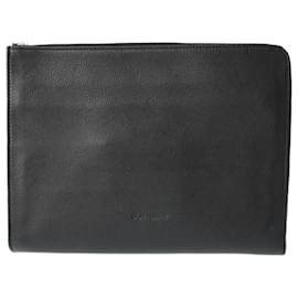 Christian Dior-Dior Homme Black Men's Leather Clutch Bag-Black