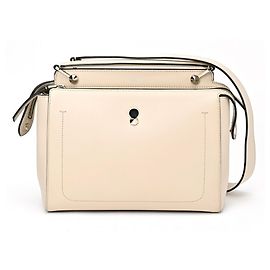 Bolsa de Ombro Fendi Dotcom Bege