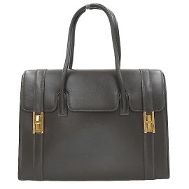 Hermès Bolsa Hermes Drag 27 em couro box chocolate Chocolate