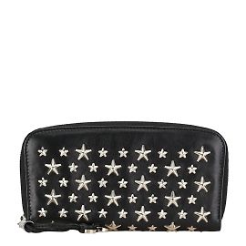 Carteira longa com studs em forma de estrela Jimmy Choo Preto