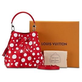 Sac à main Louis Vuitton LV x YK Yayoi Kusama Monogram Empreinte NeoNoe BB Blanc Rouge