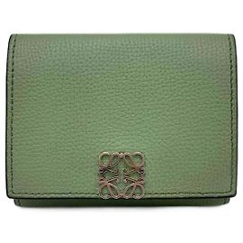 Loewe Green Leather Bi-Fold Wallet Green